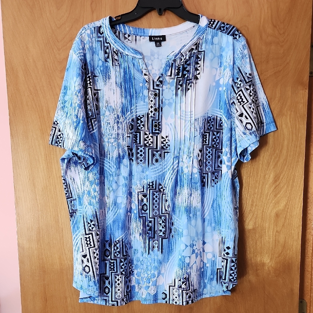 Link Abstract Blue Women's Blouse